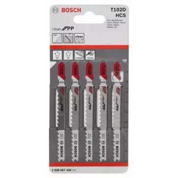 Jigsaw Blade Bosch T 102 D Plastic Profile 4 mm Tooth Spacing