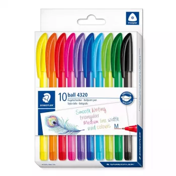 Clip-on retractable ballpoint pen Staedtler Ball 4320 Multicolour 10 pcs
