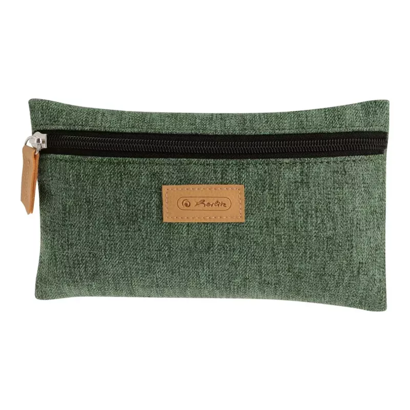 Soft pencil case Herlitz GREENline Polyester Green Grey 210x15x123 mm