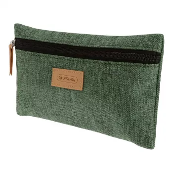 Soft pencil case Herlitz GREENline Polyester Green Grey 210x15x123 mm