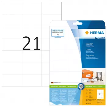 Self-adhesive printer label HERMA Labels Premium A4 70x42.3 mm 525 pcs