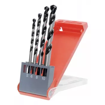 Drill bit set KWB 44800 — 4 pcs, sizes 5, 6, 8, 10 mm, right-hand rotation