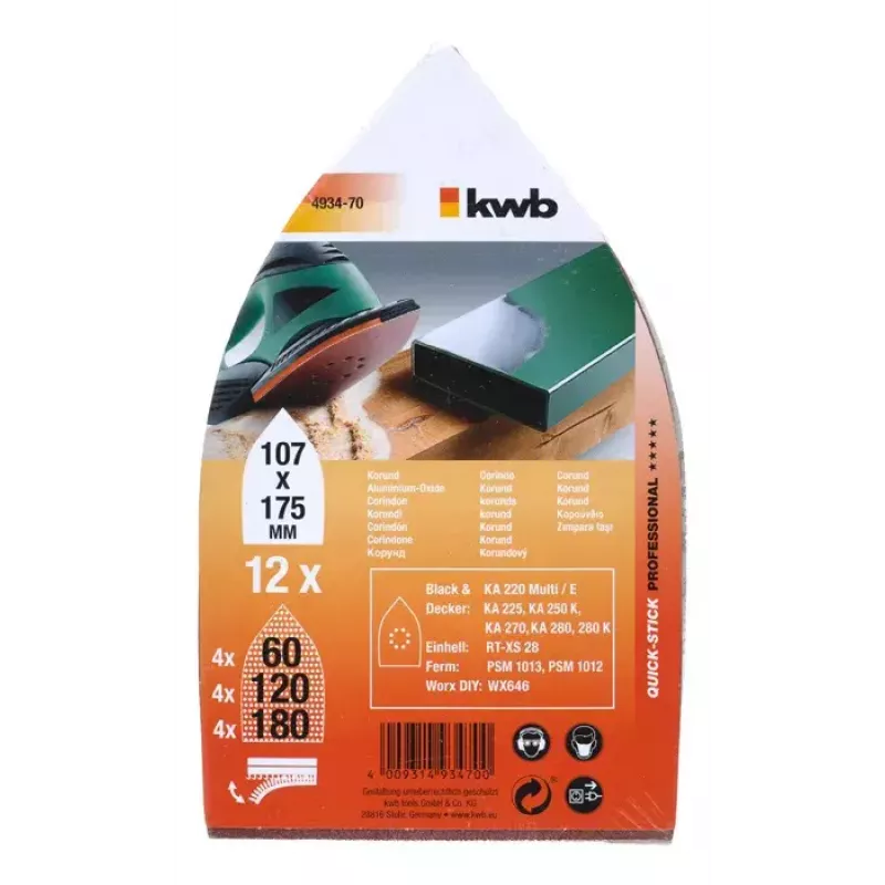 Sanding Disc KWB 493470 12 pcs