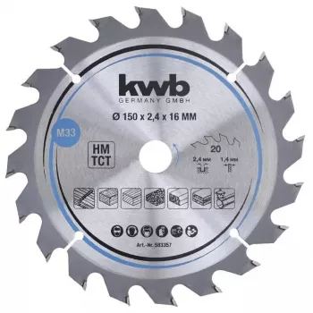 Circular Saw Blade KWB 583357 15 cm for Hardwood Plywood Softwood