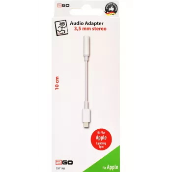 Audio Cable 2GO 797140 0.1m 3.5mm Lightning White
