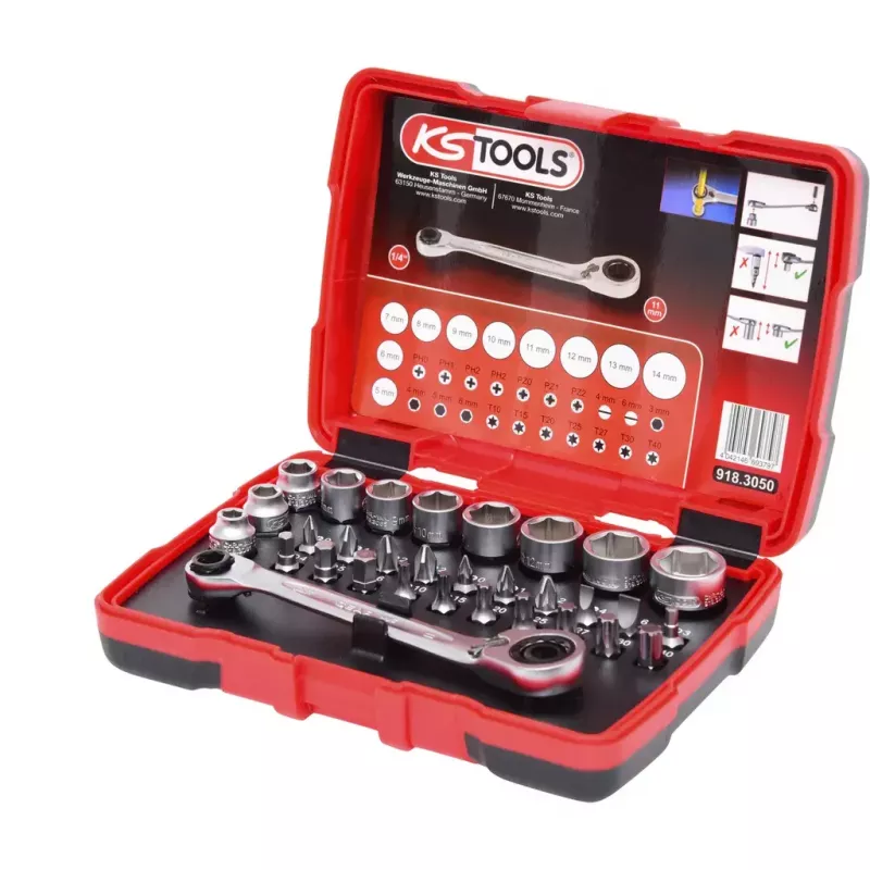 Socket set KS Tools 918.3050 31 heads Chromium-vanadium steel