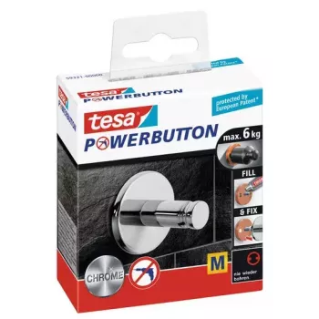 Universal hook TESA Powerbutton 59321 Chrome