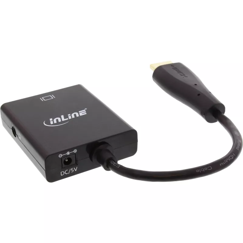 InLine Converter HDMI to VGA with Audio Input HDMI Output VGA and Stereo Audio