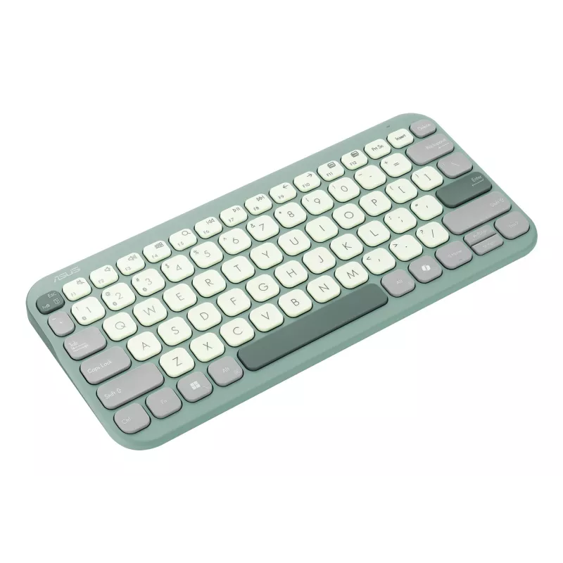 Wireless Bluetooth 75% ASUS Marshmallow KW100 keyboard — QWERTZ layout, scissor switches, green, for home
