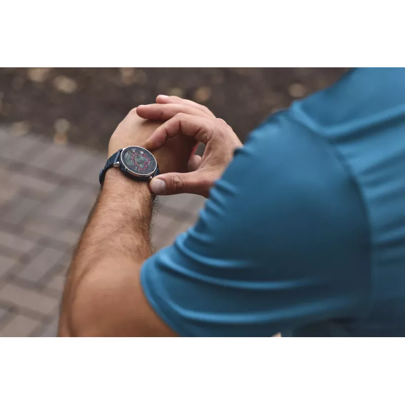 Smartwatch Amazfit W2558GL2N — 1.32 inch (3.35 cm) AMOLED 466×466 px, GPS, 365 mAh, silicone band (blue)