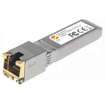 Intellinet Transceiver Module, 10 Gigabit Copper SFP+, 10GBase-T (RJ45) Port, 30m, up to 10 Gbps Data-Transfer Rate with Cat6a Cabling, Ethernet, Fiber/Fibre, MSA Compliant, Equivalent to Cisco MA-SFP-10G-T, Three Year Warranty