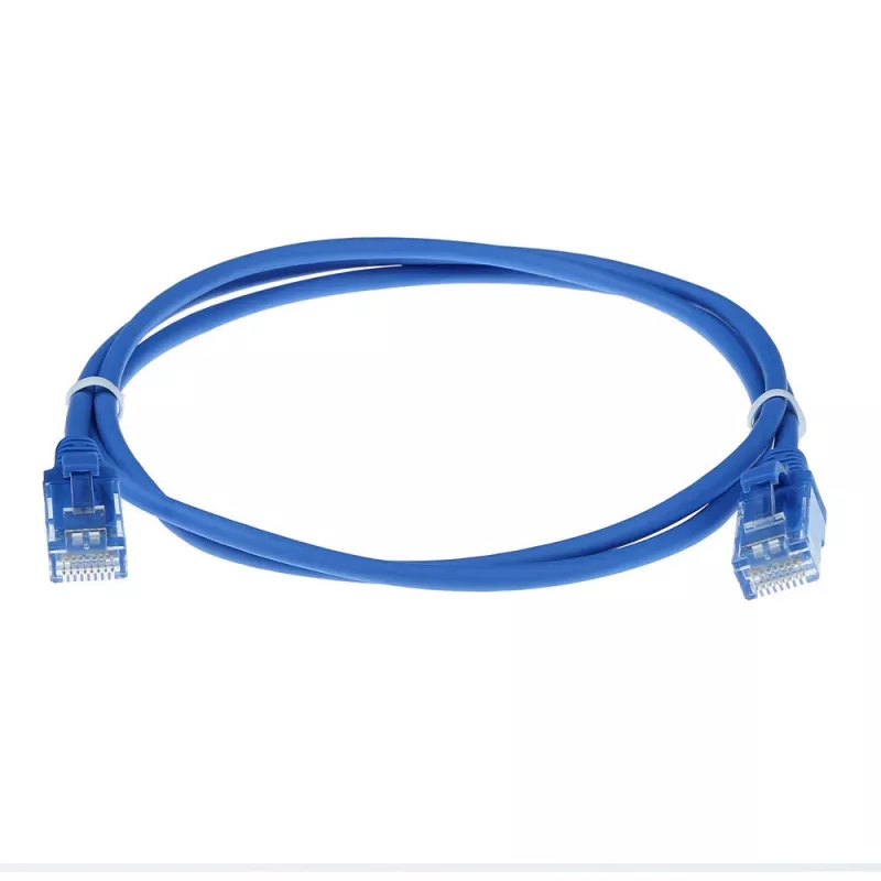 ACT Blue 10 meter LSZH U/UTP CAT6 datacenter slimline patch cable snagless with RJ45 connectors
