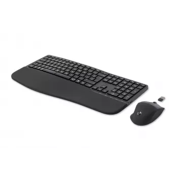 HP 680 Comfort Dual-Mode Keyboard and Mouse Combo, Full-size (100%), Wireless, RF Wireless + Bluetooth, QWERTY, Black, Mouse included