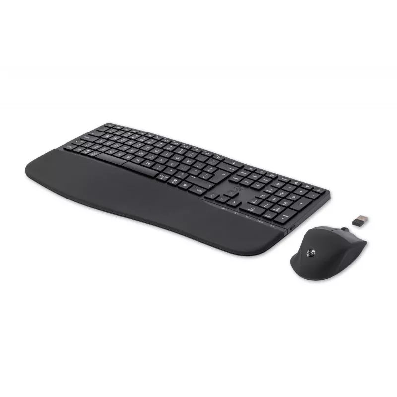 HP 680 Comfort Dual-Mode Keyboard and Mouse Combo, Full-size (100%), Wireless, RF Wireless + Bluetooth, QWERTY, Black, Mouse included