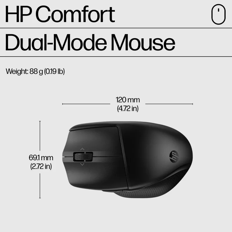 HP 680 Comfort Dual-Mode Keyboard and Mouse Combo, Full-size (100%), Wireless, RF Wireless + Bluetooth, QWERTY, Black, Mouse included
