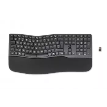 HP 680 Comfort Dual-Mode Keyboard, Full-size (100%), Wireless, RF Wireless + Bluetooth, QWERTY, Black