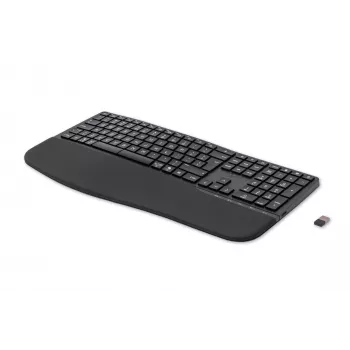 HP 680 Comfort Dual-Mode Keyboard, Full-size (100%), Wireless, RF Wireless + Bluetooth, QWERTY, Black