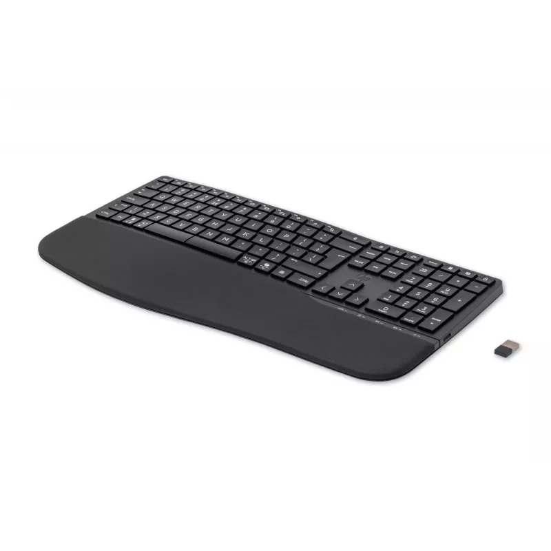 HP 680 Comfort Dual-Mode Keyboard, Full-size (100%), Wireless, RF Wireless + Bluetooth, QWERTY, Black