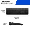 HP 490K Multi-Device Dual-Mode Keyboard, Full-size (100%), Wireless, USB + Bluetooth, QWERTY, Black