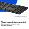 HP 490K Multi-Device Dual-Mode Keyboard, Full-size (100%), Wireless, USB + Bluetooth, QWERTY, Black