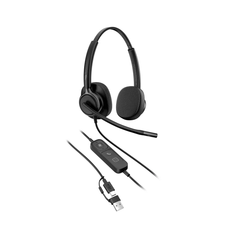 Wired Stereo Headset HP Poly Mission 425 USB — Bulk, Weight 132 g