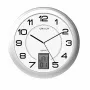 Wall/table clock Unilux 100340853 — Quartz, round metallic silver, Ø 31 cm, battery AA/AAA