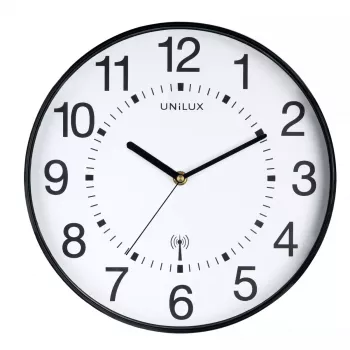 Atomic wall clock Unilux WAVE Round Black, 30 cm diameter, battery AA, 1.5 V