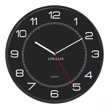 Wall/Table Clock Unilux 400094568 — Quartz, Round, Black, 57.5 cm Diameter, Battery (AA)