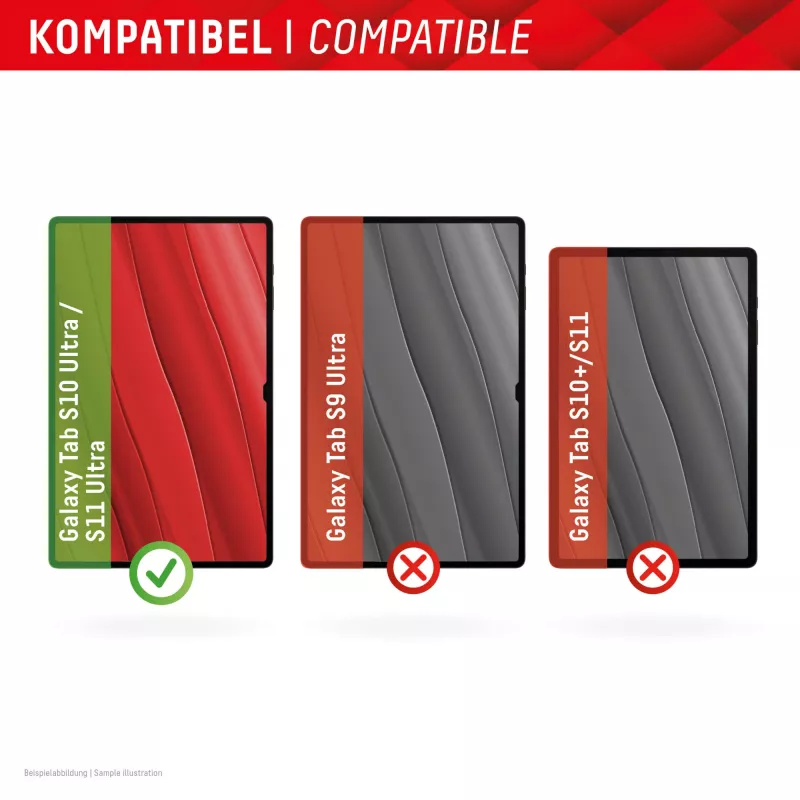 Displex Tablet Glass (9H) for Samsung Galaxy Tab S10 Ultra/S11 Ultra, Eco Mounting Frame, unbreakable