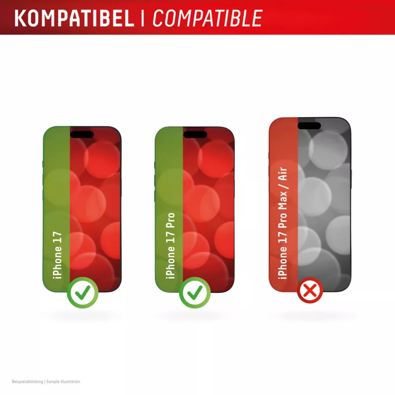 Displex Smart Glass (9H) for Apple iPhone 17/17 Pro, Mounting Sticker, unbreakable