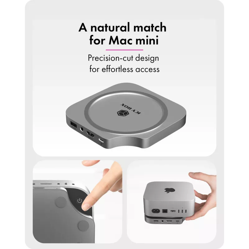 ICY BOX 7-in-1 USB Type-C DockingStation with M.2 NVMe slot, SSD, Memory card, M.2, 4 TB, USB 3.2 Gen 2 (3.1 Gen 2) Type-C, Silver, Aluminium