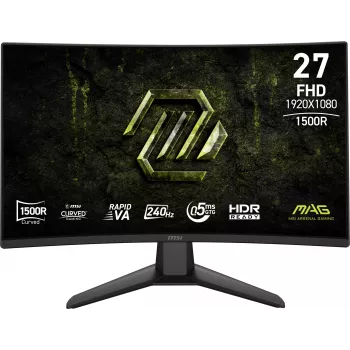 27 inch MSI MAG 274CF X24 curved Rapid VA monitor, Full HD 1920×1080, 0.5 ms, 300 cd/m², VESA, black
