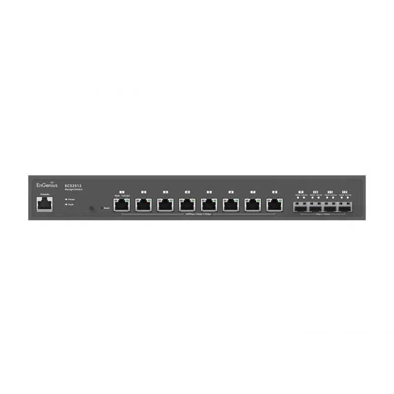 EnGenius Cloud Managed Switch 8-port 2.5GbE 4xSFP+ L2+ 13i, Managed, L2+, 2.5G Ethernet (100/1000/2500), Full duplex, Rack mounting