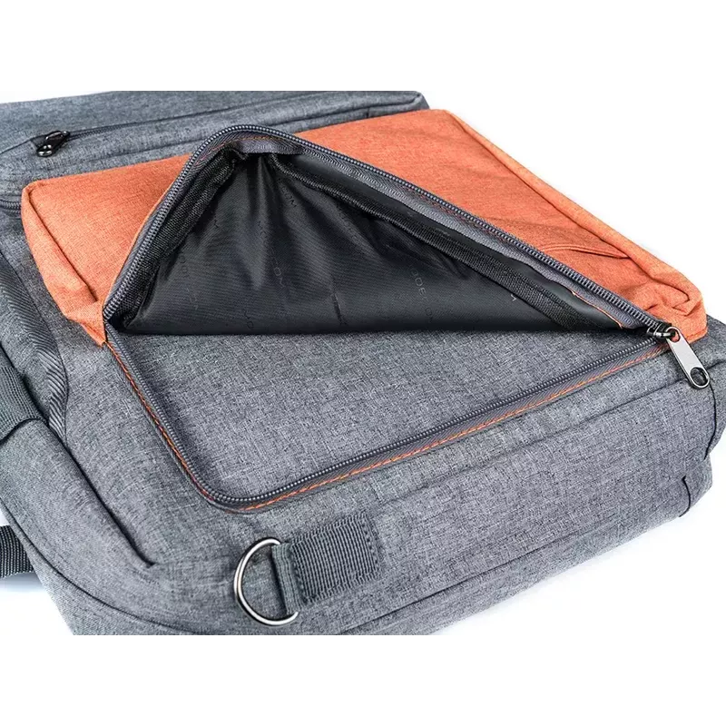 Messenger case MODECOM RENO for 15.6 inch (39.6 cm) laptops, nylon, grey/orange