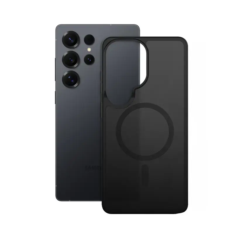 Protective Case Crong Hybrid Matte Magnetic for Samsung Galaxy S25 Ultra — TPU+PC, Black
