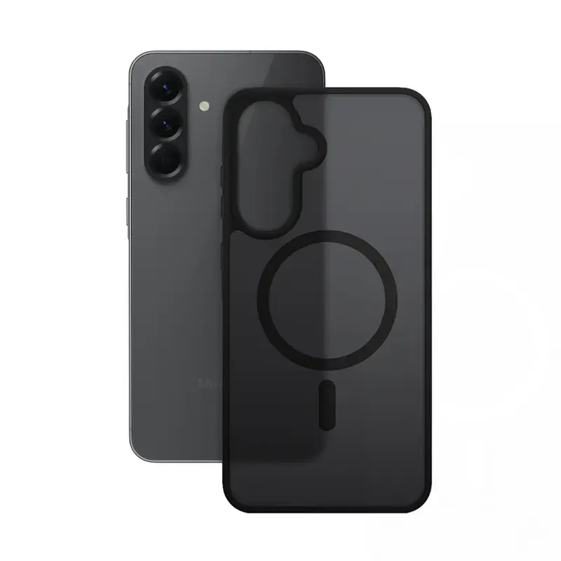 Protective case Crong Hybrid Matte Magnetic for Samsung Galaxy A56 — TPU + PC, black