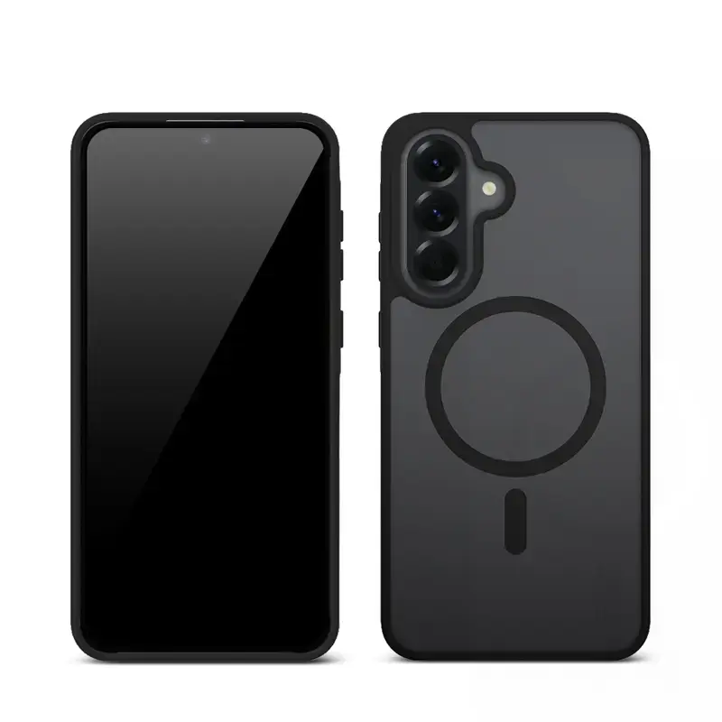 Protective case Crong Hybrid Matte Magnetic for Samsung Galaxy A56 — TPU + PC, black
