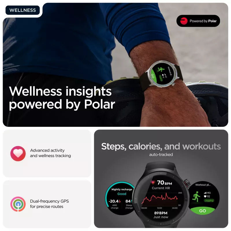 Motorola Moto Watch 3.63 cm (1.43 inch) OLED 47 mm Digital Touchscreen Black GPS (satellite)