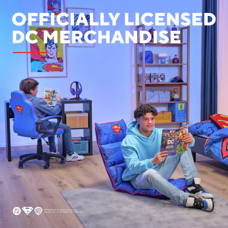 Gaming chair TRUST GXT 703SM REVVO Kids Superman Blue – children's gaming chair, ergonomic design, adjustable features
