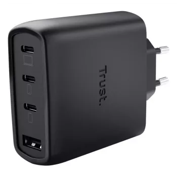 TRUST Maxo 65W indoor AC fast charger, 3× USB-C, max 20V, 2m cable, black