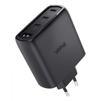 TRUST Maxo 65W indoor AC fast charger, 3× USB-C, max 20V, 2m cable, black