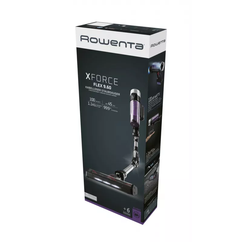Rowenta RH2037 2-in-1 stick vacuum Battery Dry Bagless 0.4 L 250 W Black, Purple