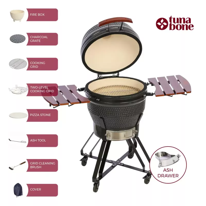 Kamado Pro 22 inch grill TARGUS Size M Dark grey