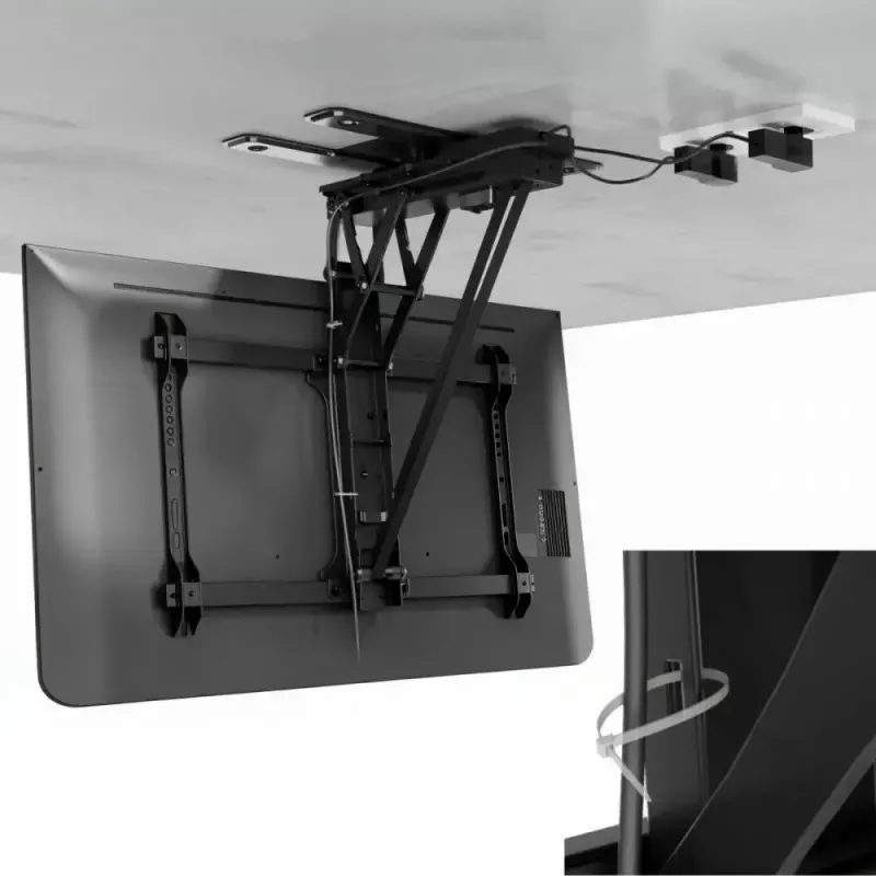 Ceiling electric TV mount MACLEAN MC-490 for 32–75 inch TVs, motorized tilt and rotation