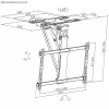 Ceiling electric TV mount MACLEAN MC-490 for 32–75 inch TVs, motorized tilt and rotation
