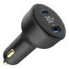 Car charger Gembird TA-UC-AC2PD30LCD-CAR-01, USB-C, 30 W, 12–24 V, black