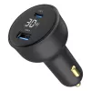 Car charger Gembird TA-UC-AC2PD30LCD-CAR-01, USB-C, 30 W, 12–24 V, black