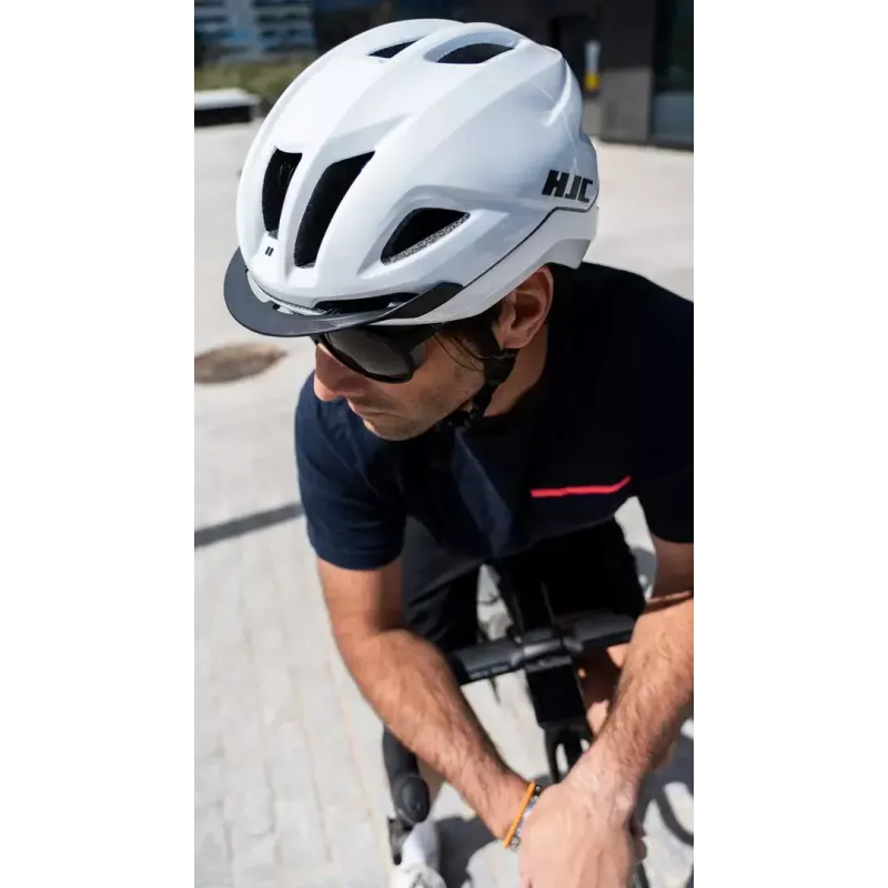 Bicycle helmet HJC CROSSER White Size S — cycling protective helmet, size S