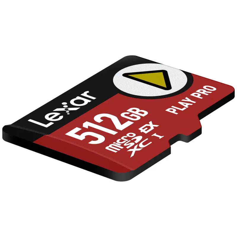 MicroSDXC flash memory Lexar PLAY PRO 512 GB UHS-I U3 — 900 MB/s read, 600 MB/s write