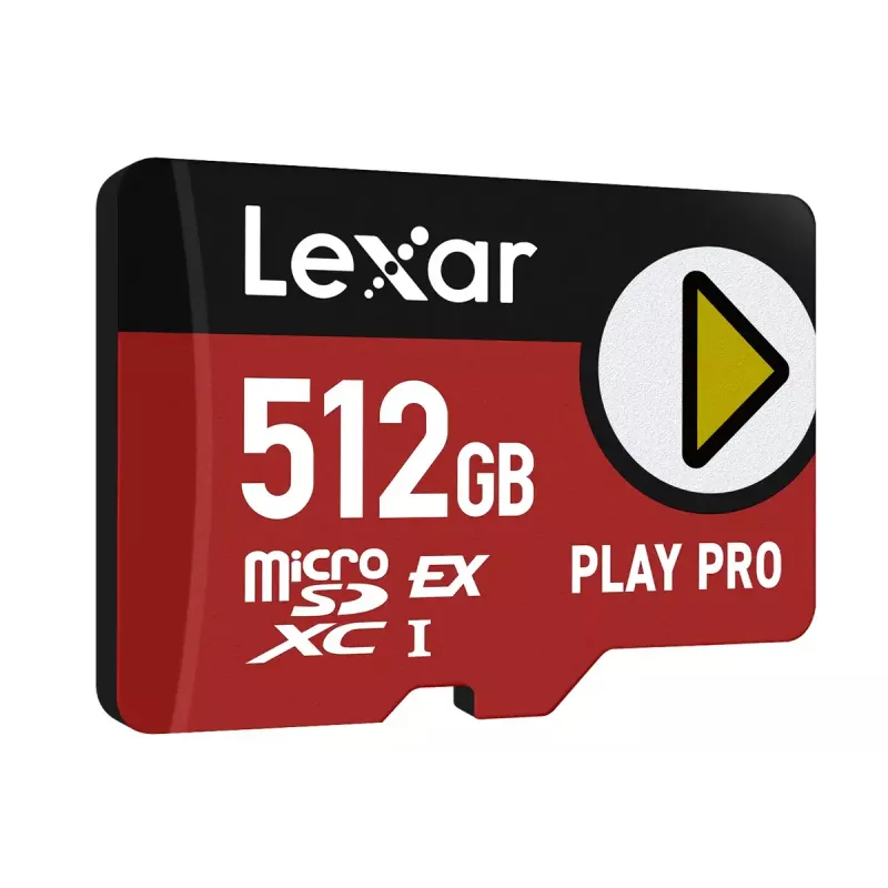 MicroSDXC flash memory Lexar PLAY PRO 512 GB UHS-I U3 — 900 MB/s read, 600 MB/s write